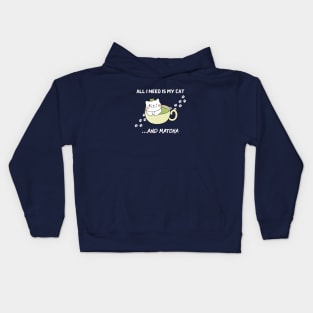 All I need is my cat and matcha. Kids Hoodie